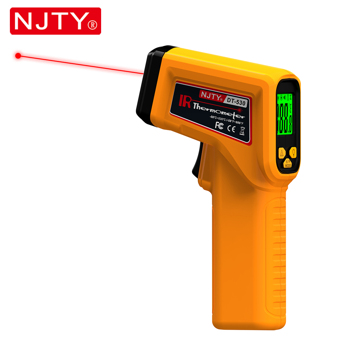 Industrial Handheld Laser - NJTY Termômetro Infravermelho Laser Pistola de