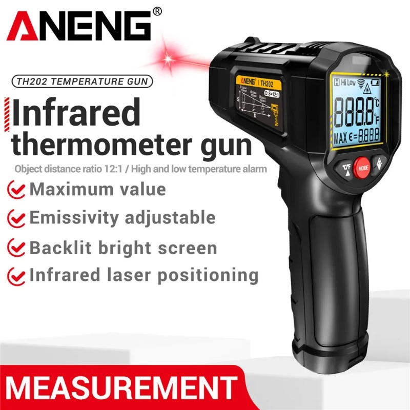 Industrial Handheld Laser - Aneng th202 termômetros portáteis industriais, teste