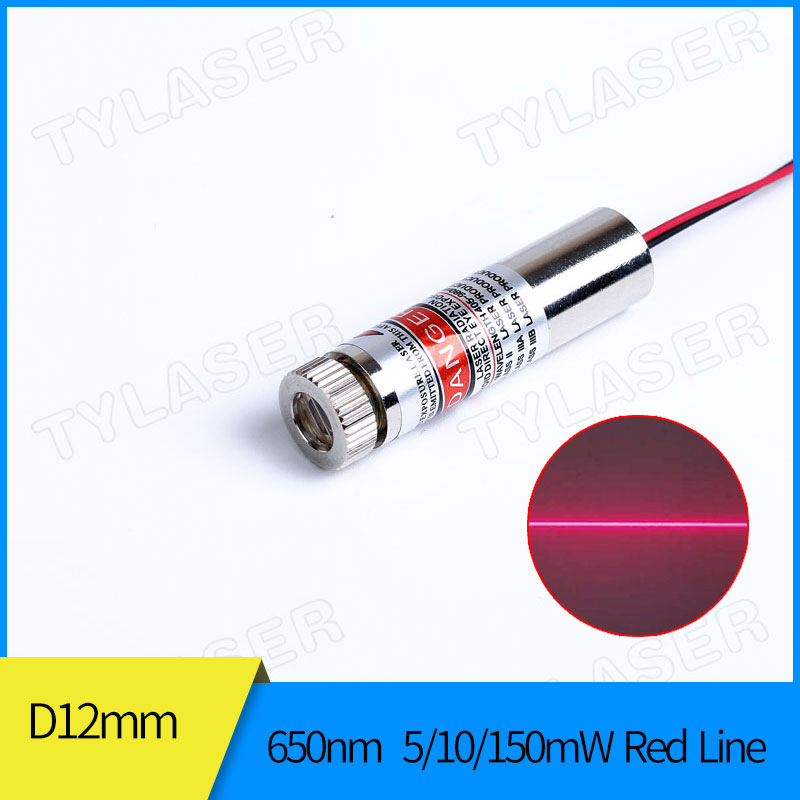 Industrial Laser Line - Localizador laser vermelho focalizável, 12mm, 650nm,