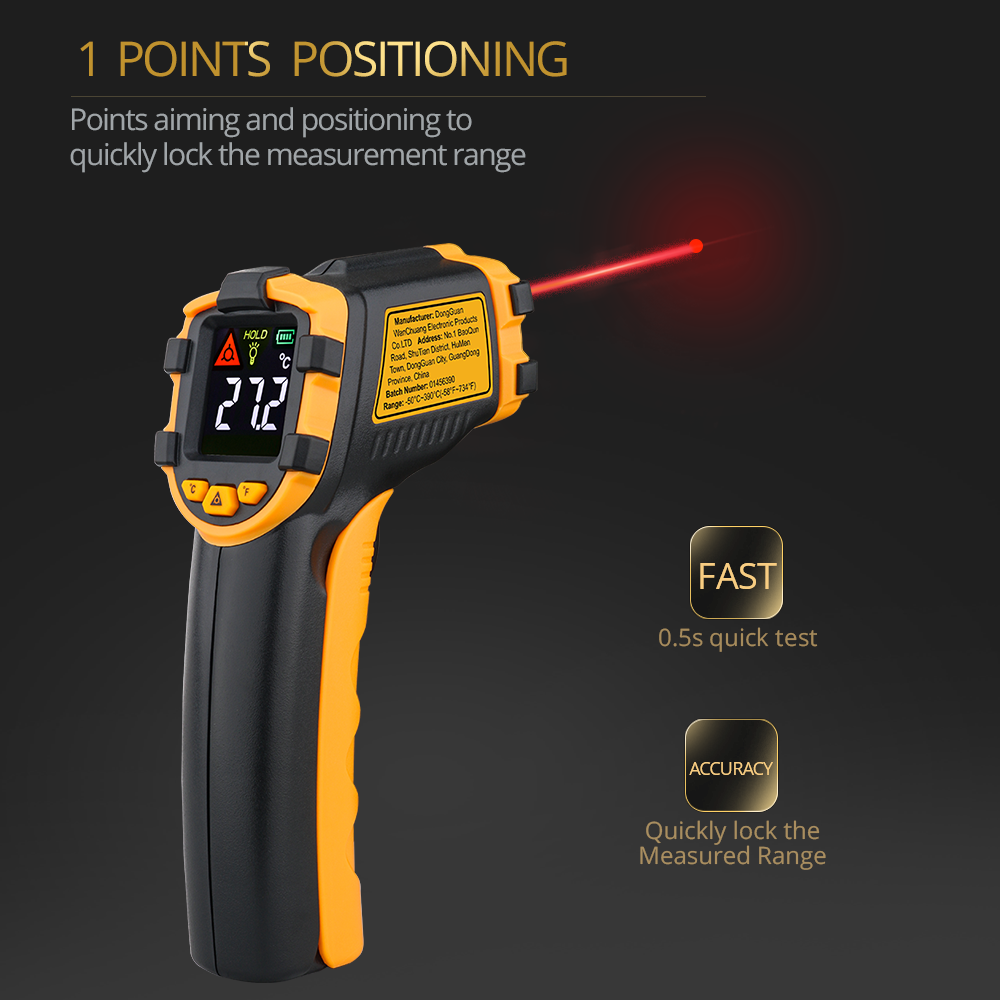 Termômetro Digital a Laser LCD - Industrial Handheld Laser avaliação e preço