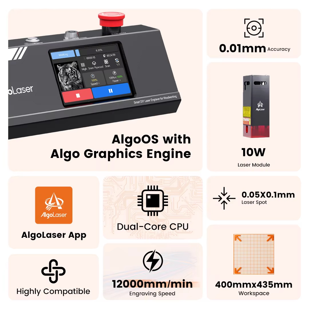 Algolaser diy mesa 40*43cm cnc - Industrial Acrylic Laser Cutter avaliação e preço
