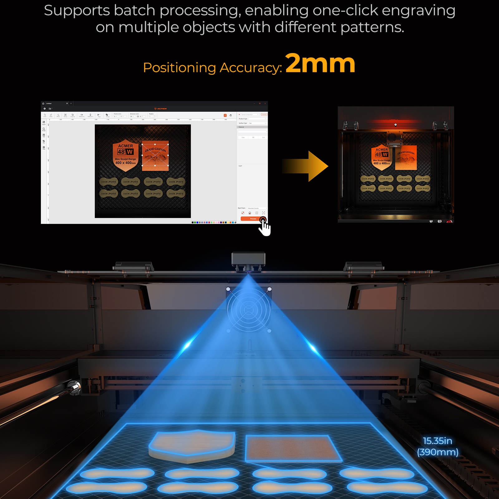 ACMER P3 48000mm/min Máquina C - Industrial Acrylic Laser Cutter avaliação e preço