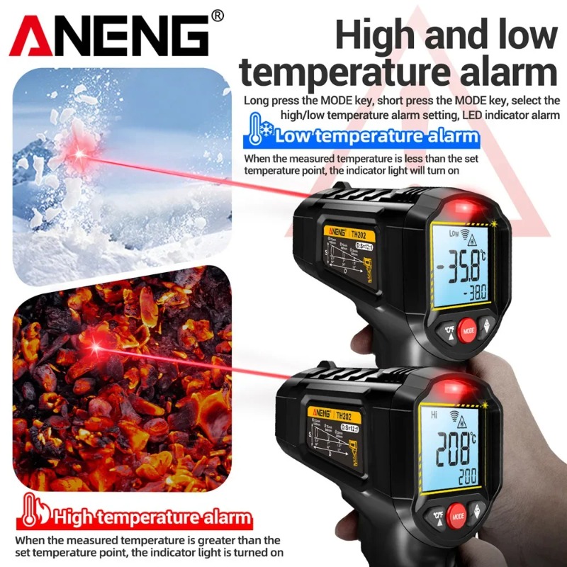 Aneng th202 termômetros portát - Industrial Handheld Laser avaliação e preço