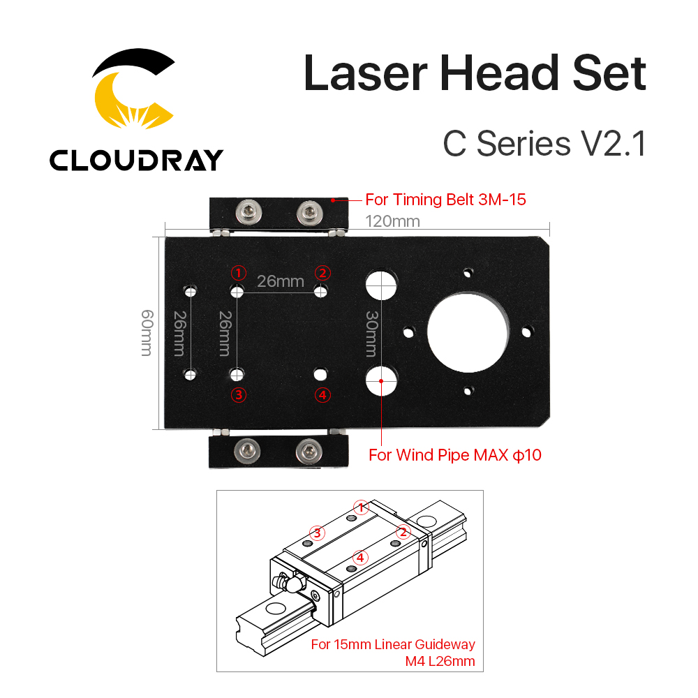 Cloudray conjunto de cabeça la - Co2 Laser Mirror avaliação e preço